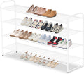 Long 4 Tier Metal Shoe Rack for Closet - Holds 30 Pairs