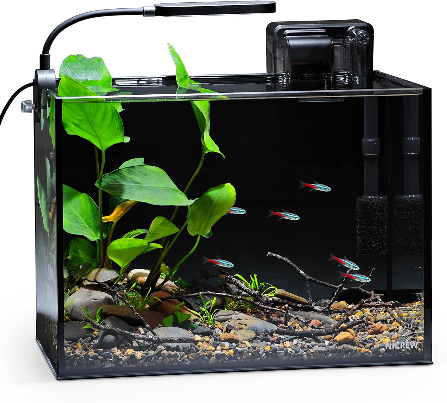 NICREW 2.5 Gallon Nano Nature Aquarium Kit for Small Spaces