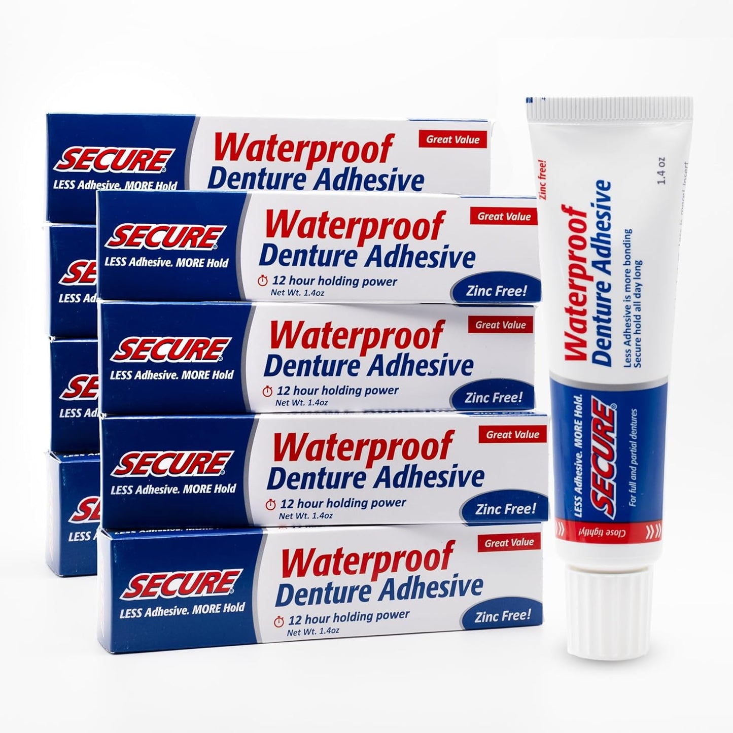 Secure Waterproof Denture Adhesive for Extra Strong Hold
