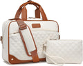 Leather Laptop Briefcase for Women with Clutch Purse - Stylish