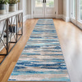 Modern Abstract Runner Rug 2.6x12 ft - Washable Non-Slip Hallway