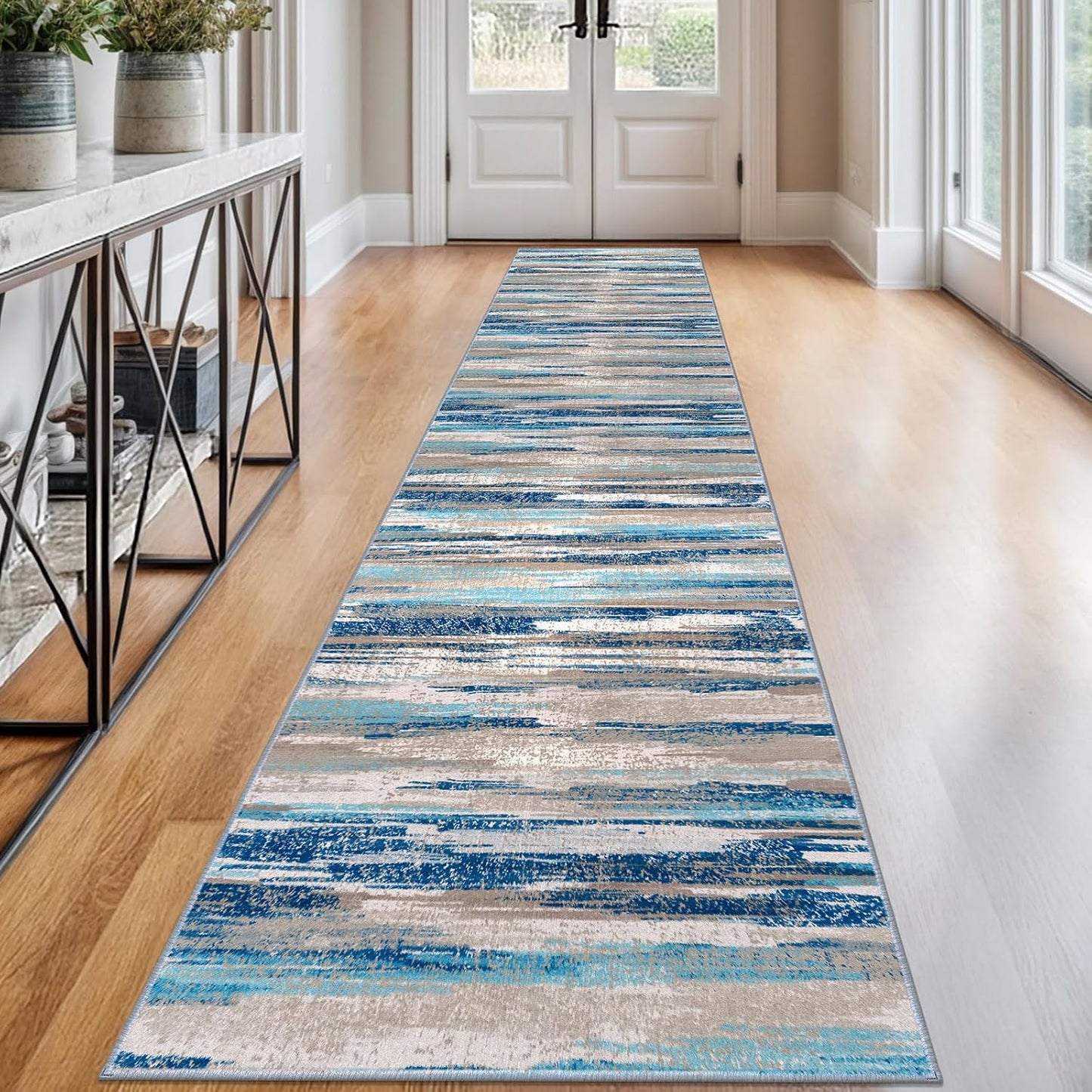 Modern Abstract Runner Rug 2.6x12 for Stylish Home Decor