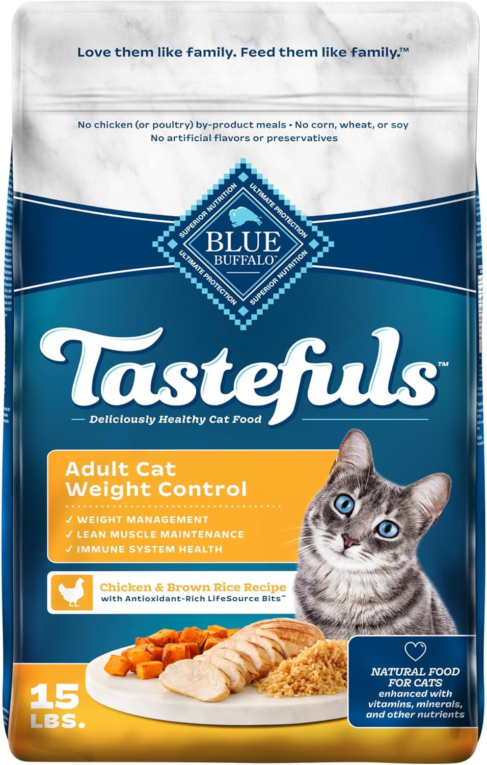 Blue Buffalo Tastefuls Natural Food for Adult Cats, Weight Control