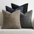 Pack of 4 20x20 in Chenille Throw Pillow Covers - Neutral Navy/Grey