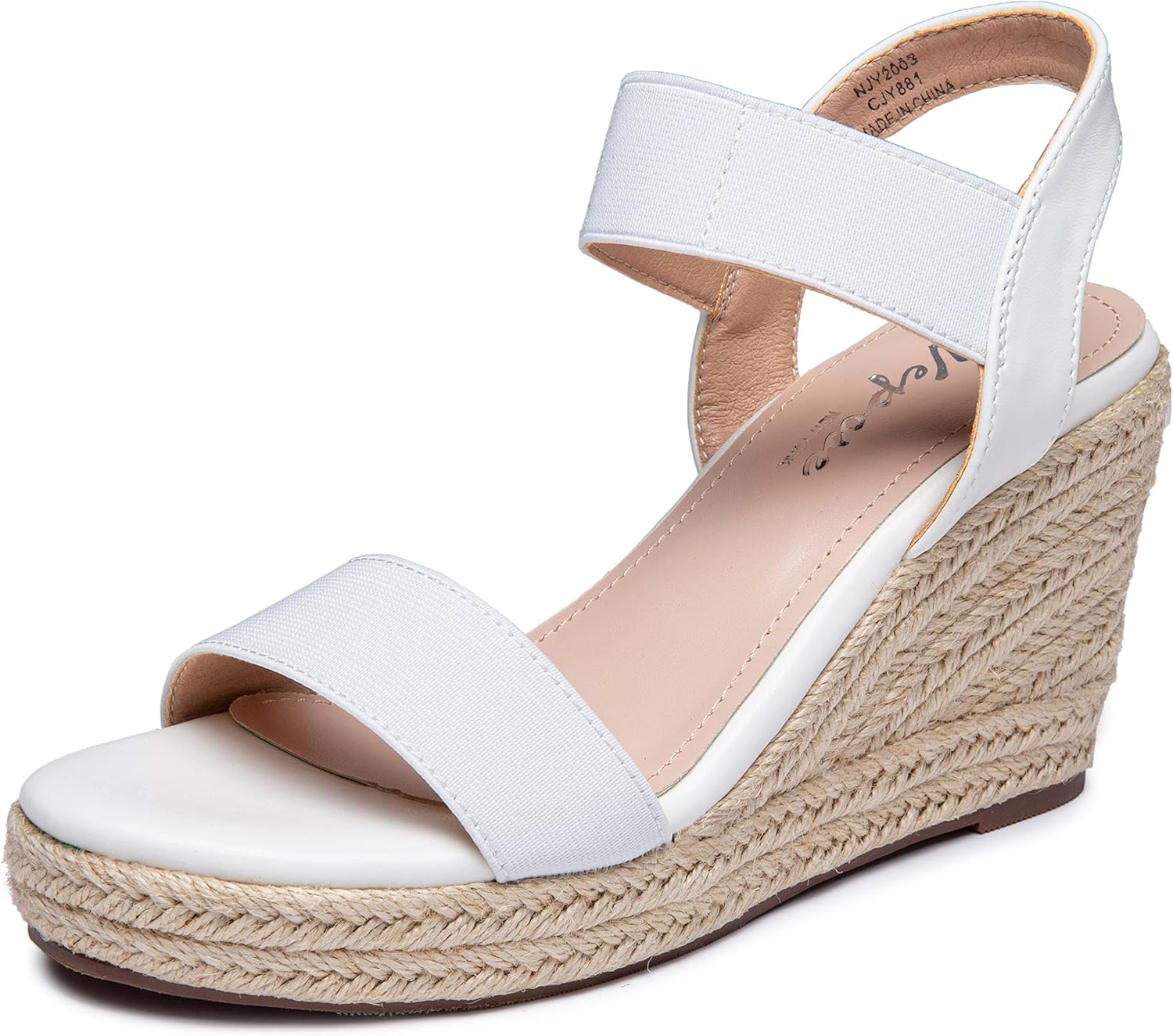 Vepose Women's Wedge Sandals with Elastic Ankle Strap for Summer
