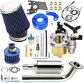 YOXUFA 212cc Carburetor Exhaust Pipe Muffler Stage 2 Kit - Faster