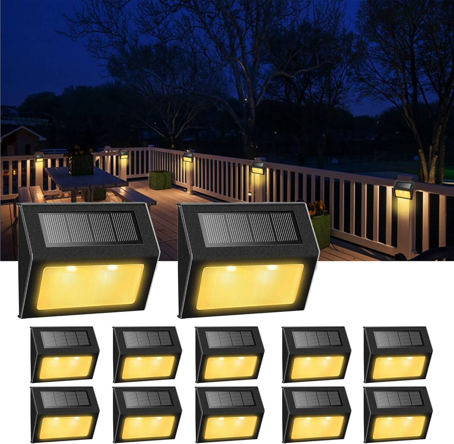 XLUX Solar Lights for Steps and Pathways - 12 Pack LED Lamps