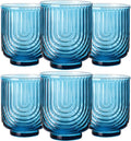 Blue Vintage Glassware Set of 6-14Oz for Stylish Drinking