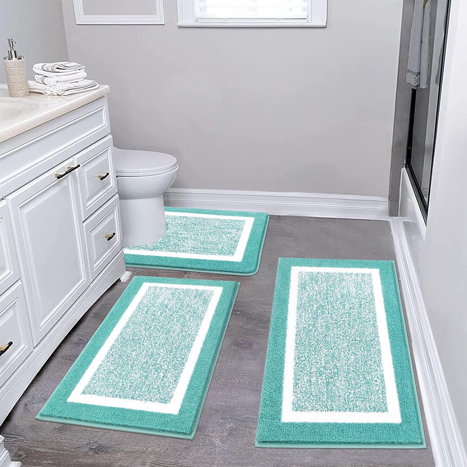 Pauwer 3-Piece Bathroom Shower Rug Set for Ultimate Comfort