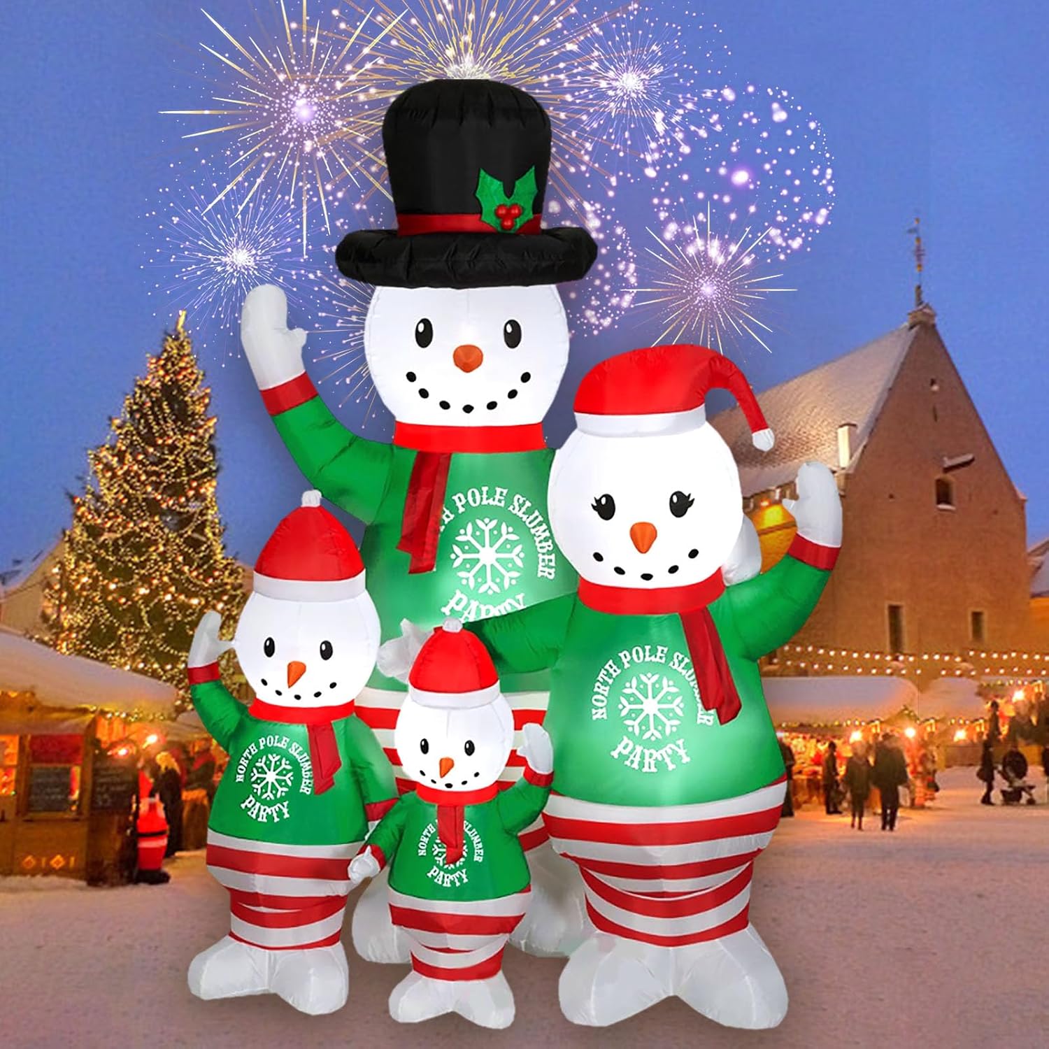 6 FT Long Christmas Snowman Inflatables for Holiday Cheer