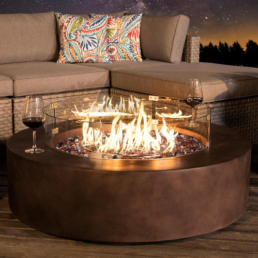 COSIEST Outdoor Propane Fire Pit Coffee Table for Cozy Evenings