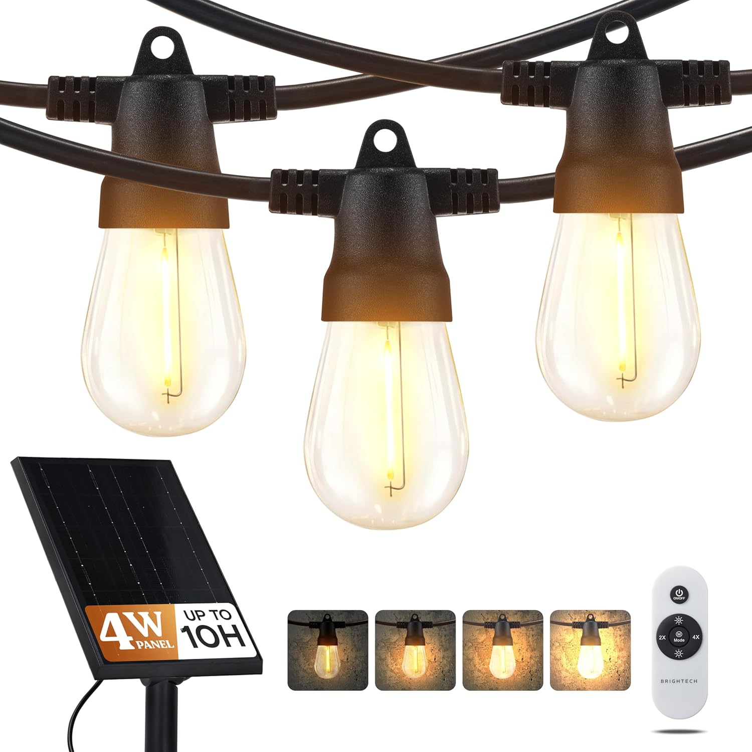 Brightech Ambience Pro Solar String Lights - 48Ft Remote Control