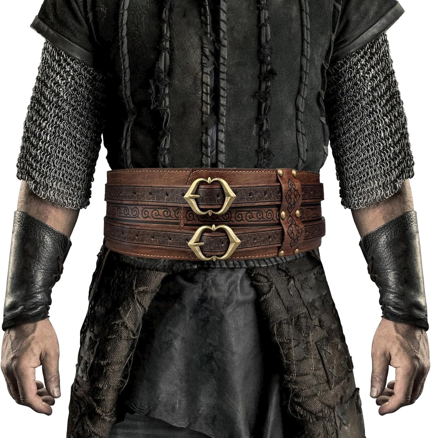 Viking Wide Belt for LARP and Costume Events - Faux Leather Armor