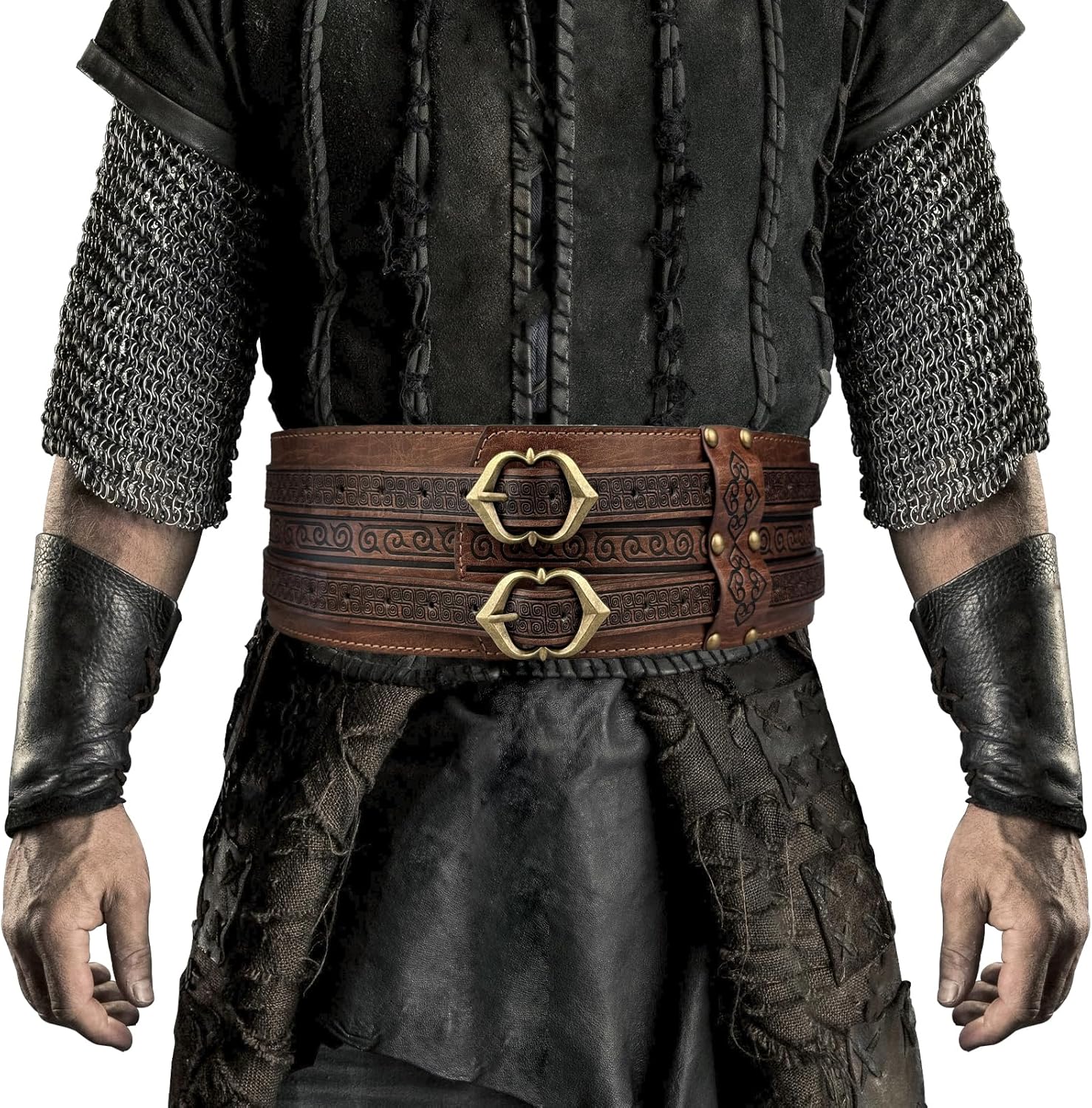Viking Wide Belt for LARP and Costume Events - Faux Leather Armor