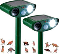 Solar Animal Repeller 2 Pack - Motion-Activated Ultrasonic & Strobe