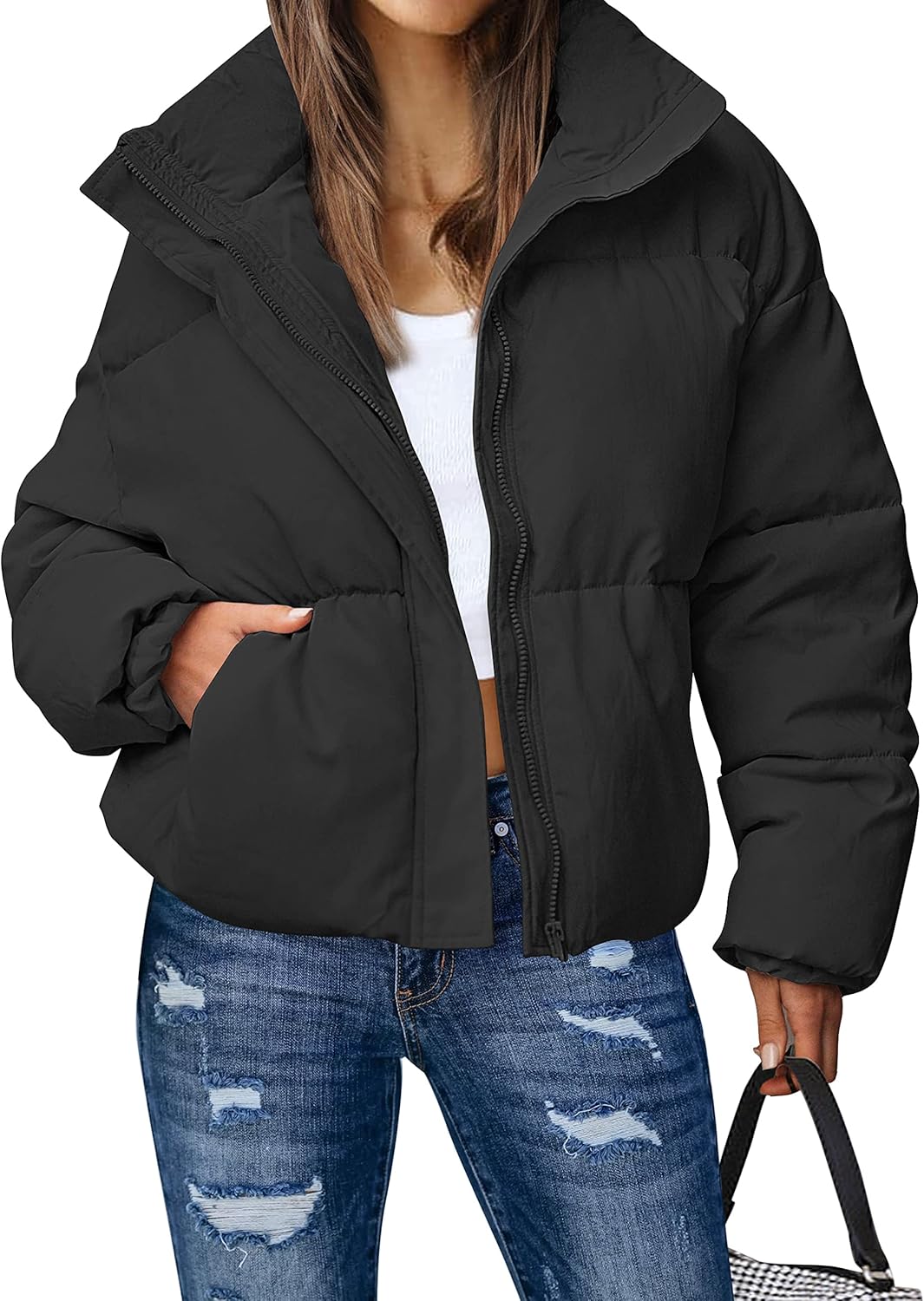 MEROKEETY Women's Winter Long Sleeve Zip Puffer Jacket Review