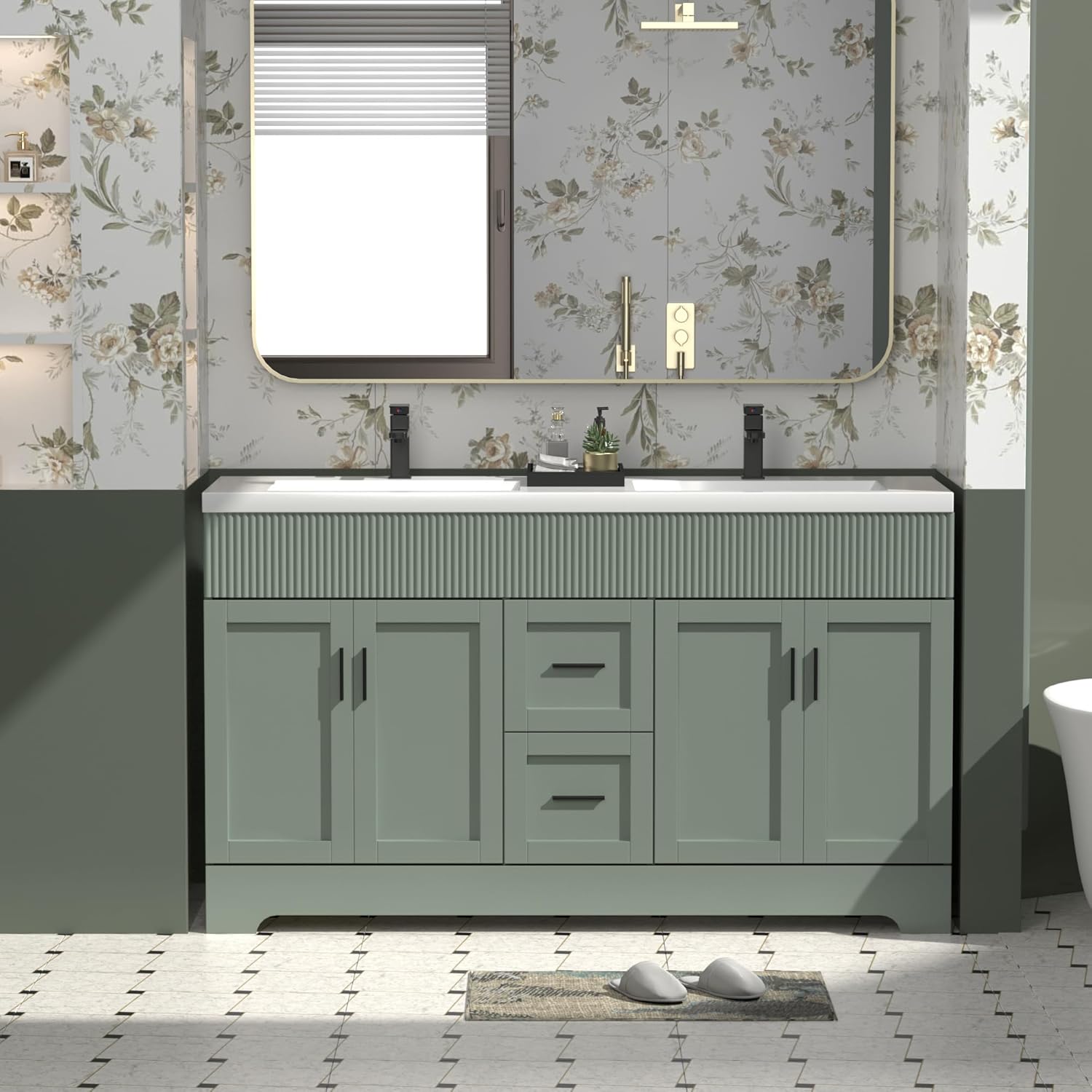 eclife 60in Bathroom Vanities Sink Combo with Modern Design