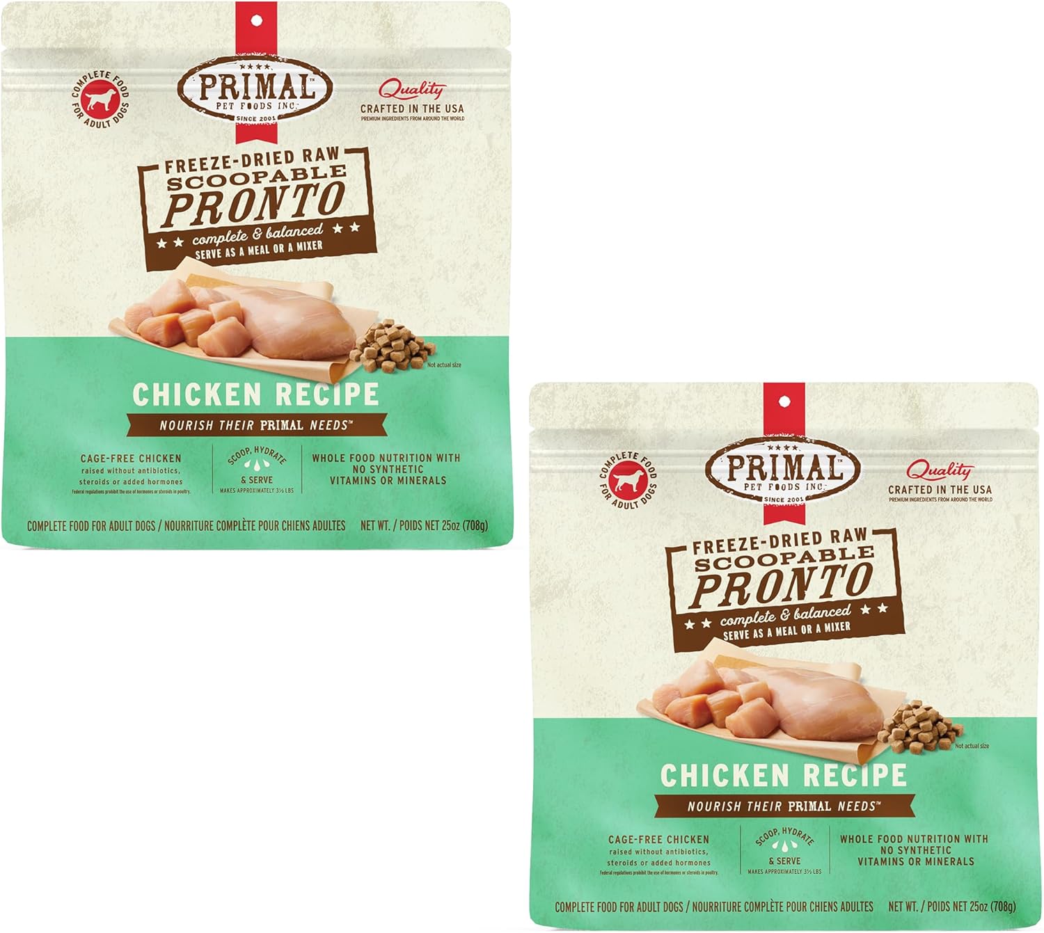 Primal Freeze Dried Dog Food Mini Nuggets, Chicken Flavor