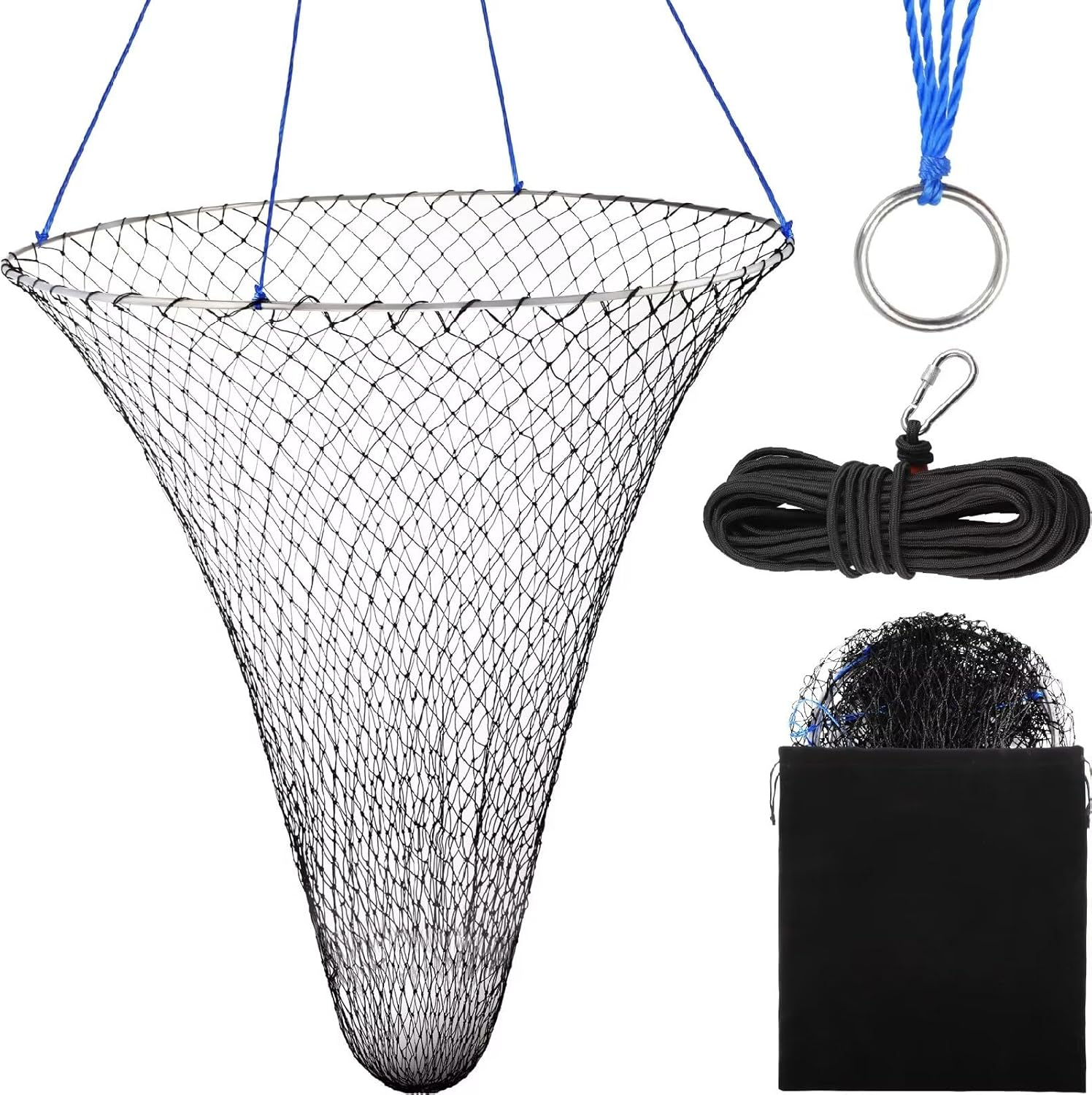 Dovesun Portable Pier Fishing Net: Foldable Nylon Kit for Easy Catching! 