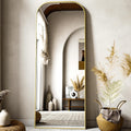 Gold 56x21 in Full Length Mirror - Arched Top Floor & Wall Mirror