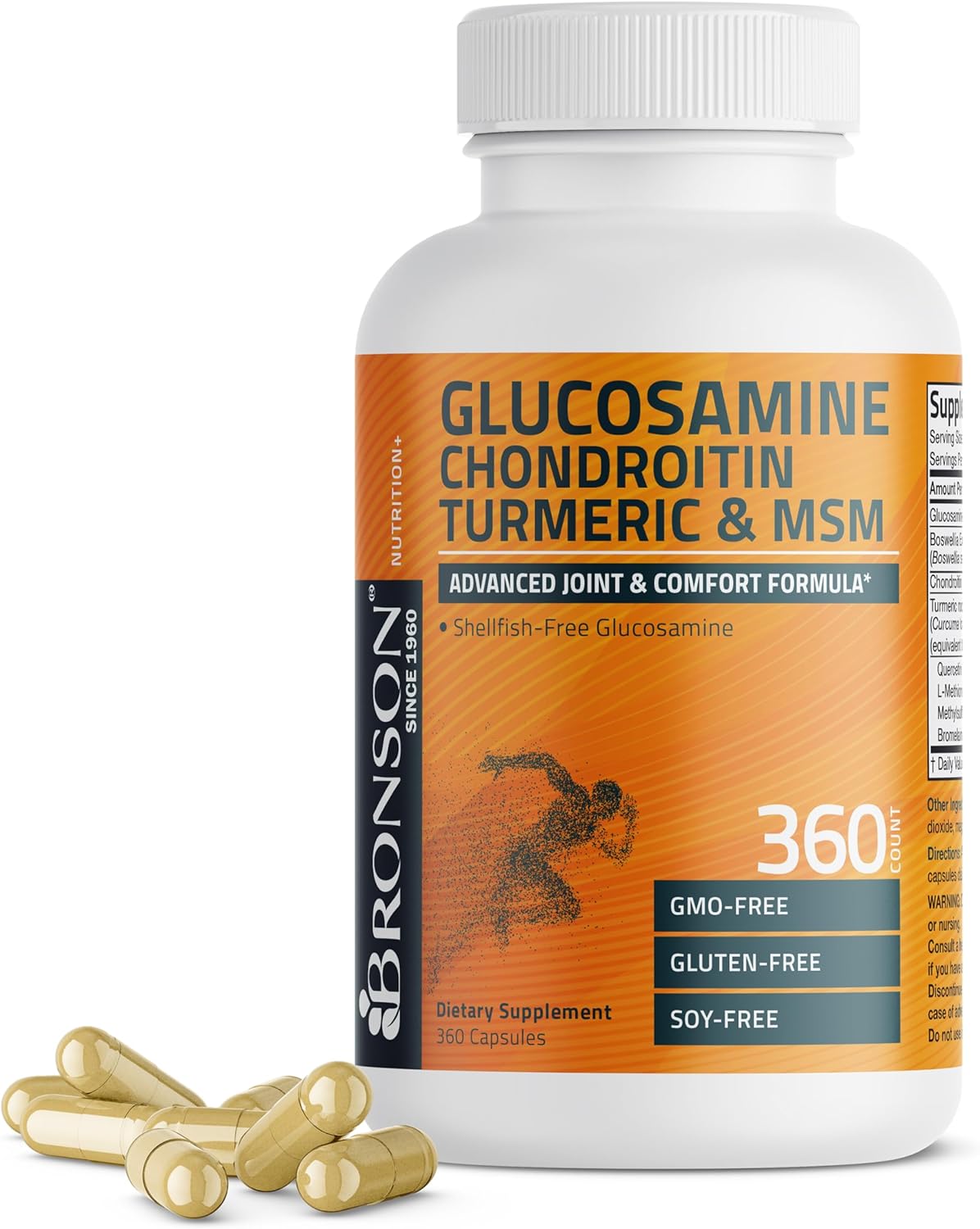 Bronson Glucosamine Chondroitin Turmeric & MSM for Joint Health
