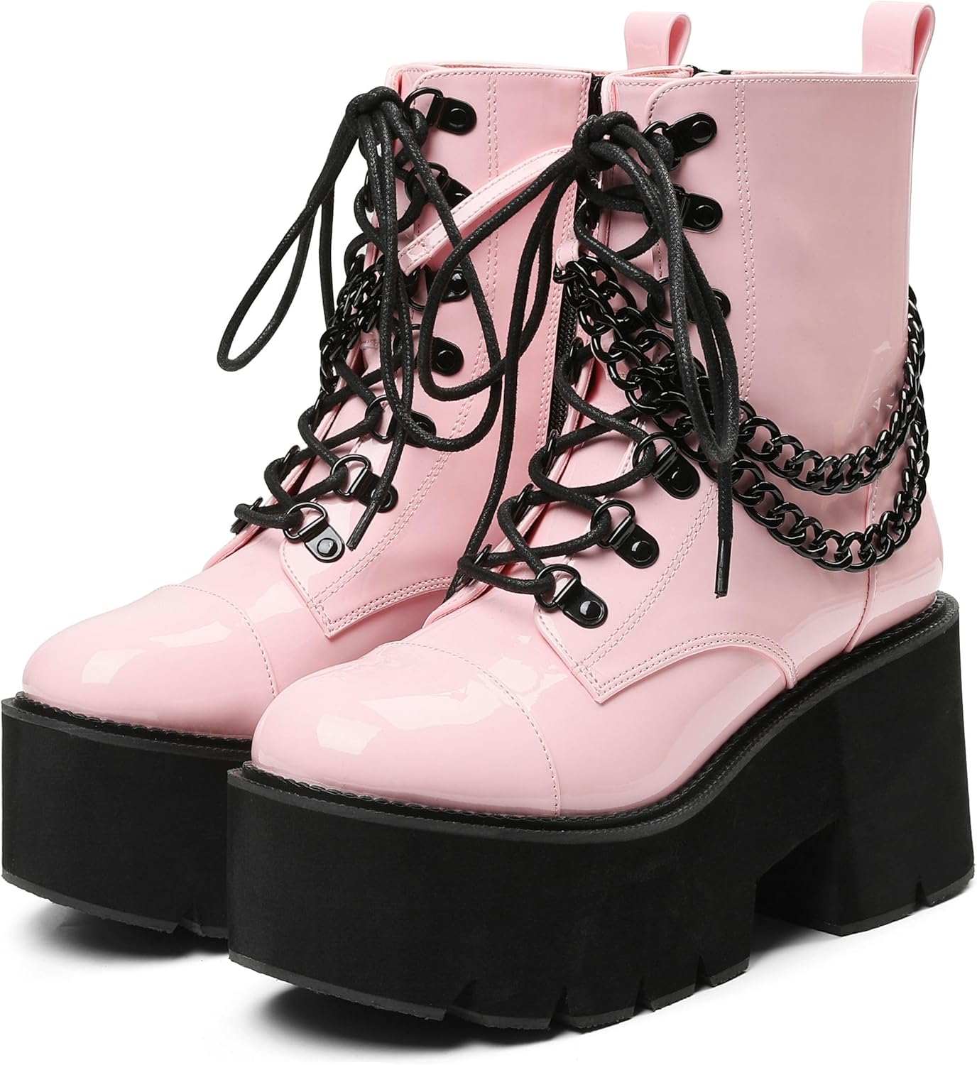 CYNLLIO Fashion Block Heel Platform Combat Ankle Booties Review