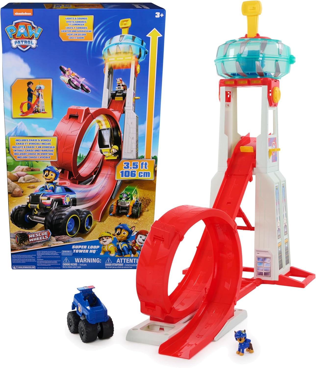 PAW Patrol Super Loop Tower HQ with Lights, Sounds & Vehicle Launcher