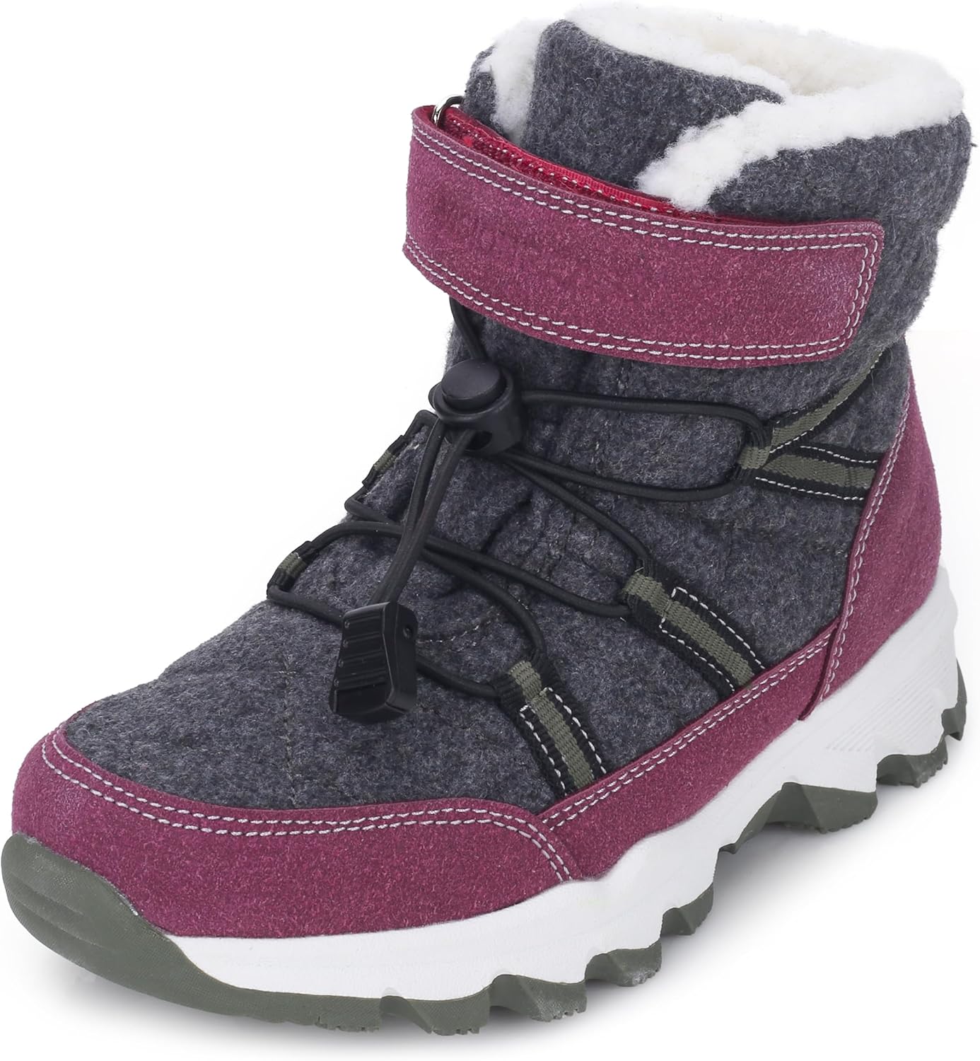 Visionreast Boys Girls Wool Lining Snow Boots for Winter Fun