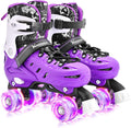 Kids Adjustable Roller Skates with Light Up Wheels - 4 Sizes