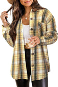 Womens Flannel Shacket Plus Size Button Down Shirt Jacket - Cozy Layer