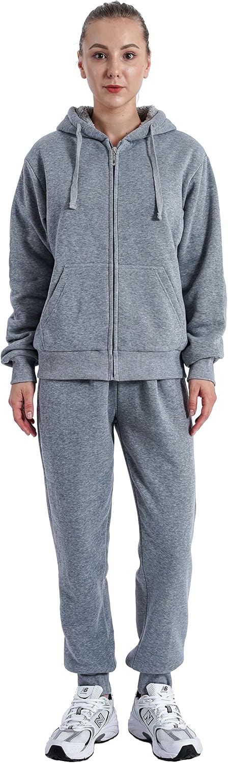 Track Suits for Women Set Sherpa Lined Casual 2 Piece Outfits