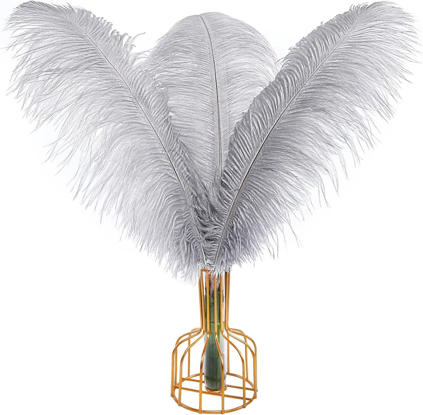 Natural Gray Ostrich Feathers for Elegant Wedding Decor