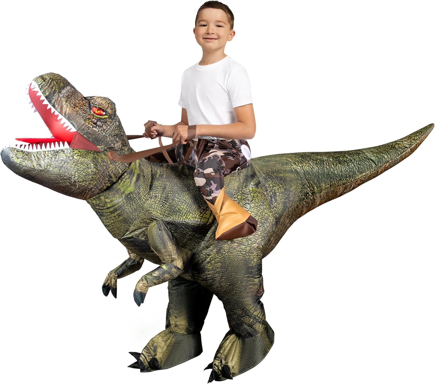 T-Rex Inflatable Costume for Kids - Fun Halloween Dinosaur Outfit