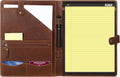 Leather Portfolio Folder with Button Closure - Vintage Full-Grain