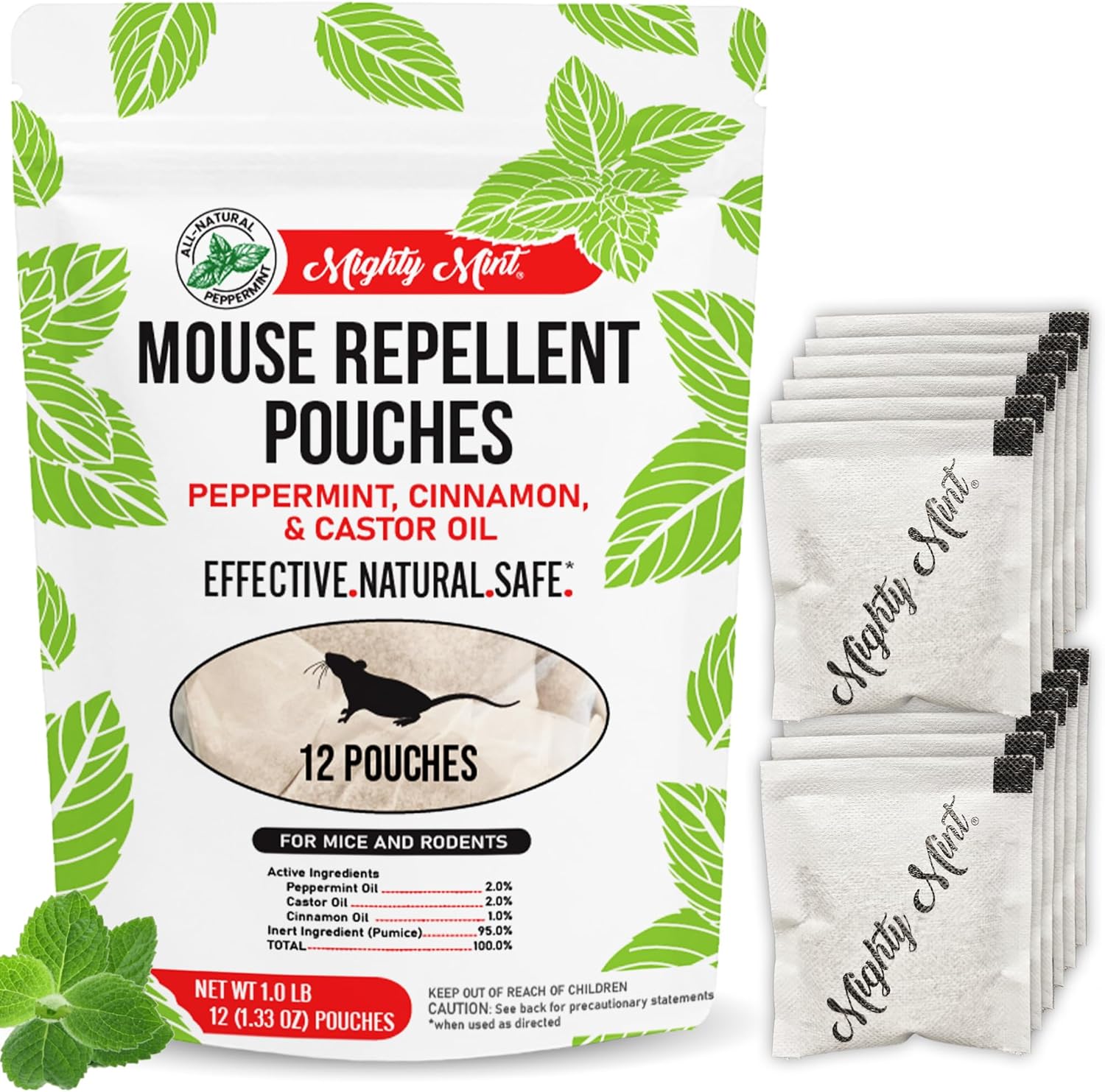Mighty Mint Rodent Deterrent Pouches, 12 Pack