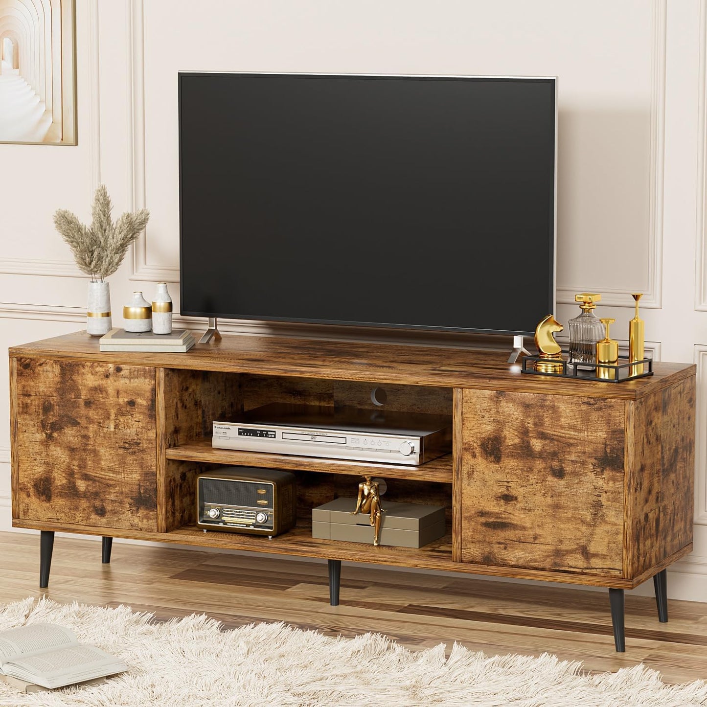Modern TV Stand for 65 Inch Television with Storage Cabinets