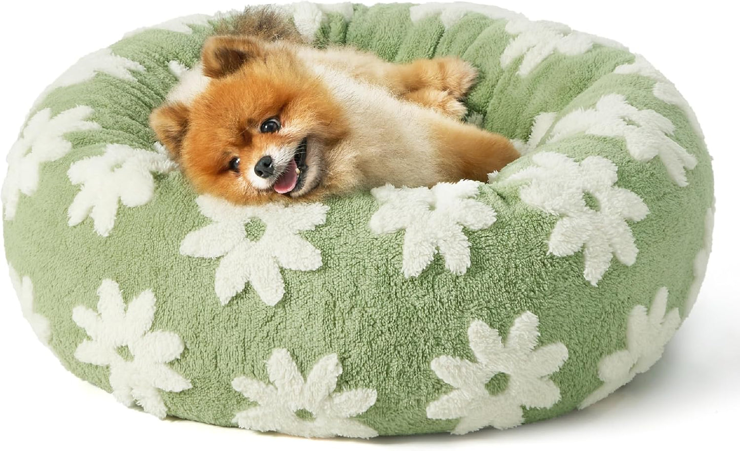 LE SURE Small Dog and Cat Bed - Round Calming Plush Bed