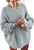 Womens Oversized Mock Neck Chunky Knit Sweater - Black L/XL