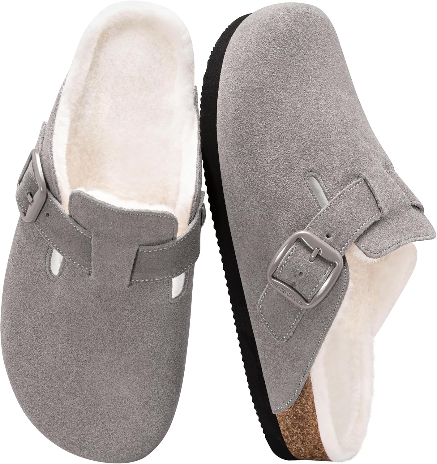 Women's Fuzzy Suede Clogs with Arch Support for Ultimate Comfort