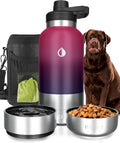 32 oz. Dog Water Bottle Travel Canteen - Insulated Portable Bowl