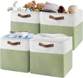 13 Inch Cube Storage Bins Set of 4 - Foldable Linen Organizers