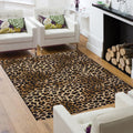 Leopard Rug 3x5 Modern Washable Area Rug - Soft Low Pile Accent