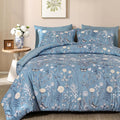 Yiran Blue Comforter Set King Size - Floral Farmhouse Comforter