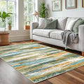 Modern Abstract 4x6 Living Room Washable Rug - Soft Non-Slip Accent