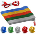Reusable Cable Ties 100pcs 6in 5 Colors - Durable Reusable Cord Straps