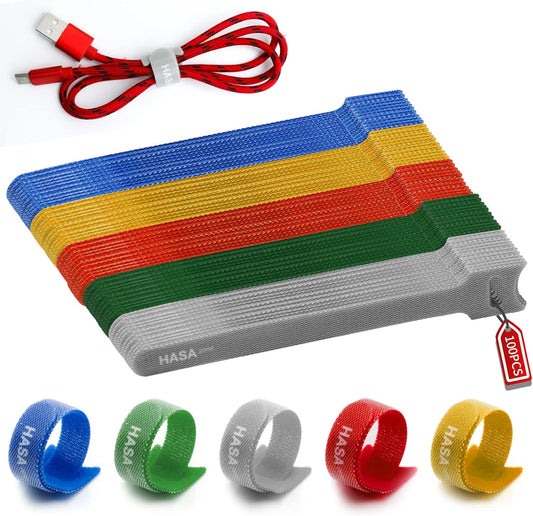 100pcs 6 Reusable Cable Ties: HASA Zone - Cord Organization Essential