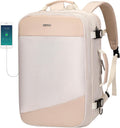PIJUSHI Travel Backpack for Women 16in Laptop Fit - Beige