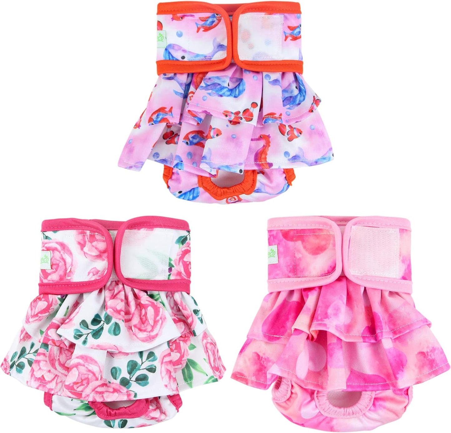 wegreeco Washable Dog Diapers - 3 Pack, Highly Absorbent for Female Dogs in Heat