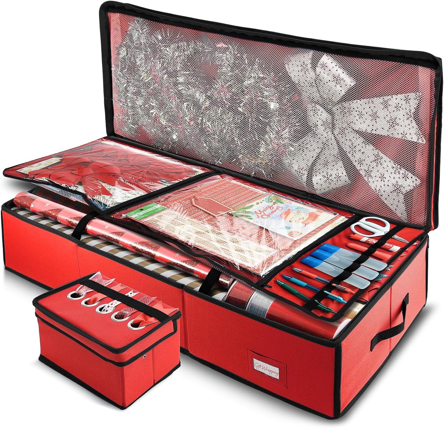 Hearth & Harbor Wrapping Paper Storage Container for Christmas
