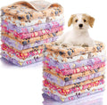 Chumia 40 Pcs Pet Fleece Blankets Paw Print Set - Multipack for Small